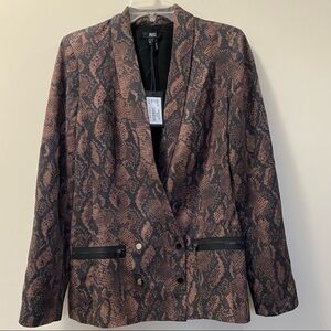 PAIGE KARISSA Brown Black Animal Print Blazer Size Medium